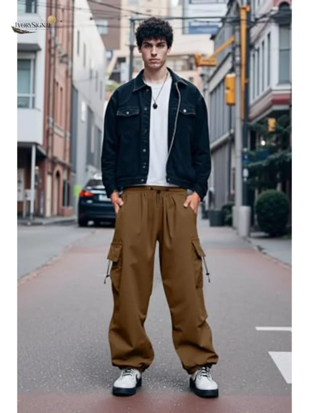 Y2K Baggy Parachute Cargo Pants, Water Resistant